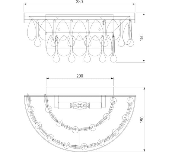 Бра Eurosvet с хрусталем 60165/2 латунь a065756