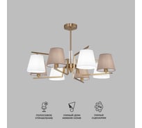 Потолочная люстра Eurosvet с тканевыми абажурами 60149/8 латунь a064981