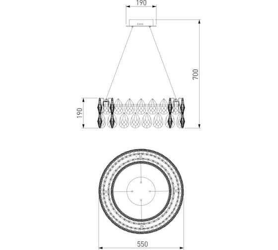 Подвесная люстра Bogate's с хрусталем 90371/1 strotskis a065695