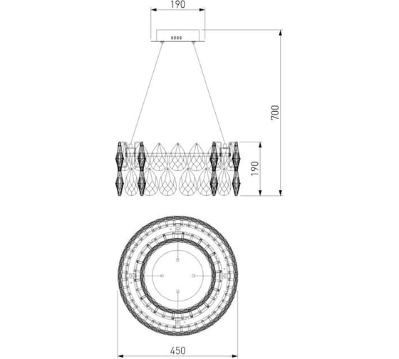 Подвесная люстра Bogate's с хрусталем 90370/1 strotskis a065694
