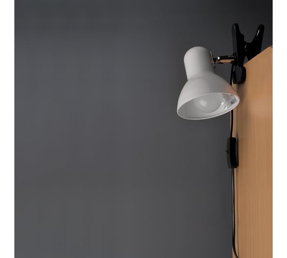 Металлический светильник на прищепке General Lighting Systems Е27, 300х120мм, белый GTL-048 800148