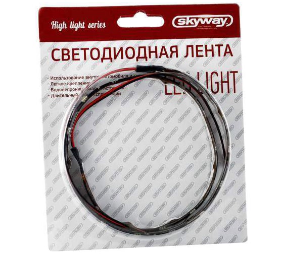 Светодиодная лента SKYWAY 12V, 90см, 36 SMD диодов, белый свет S03201006