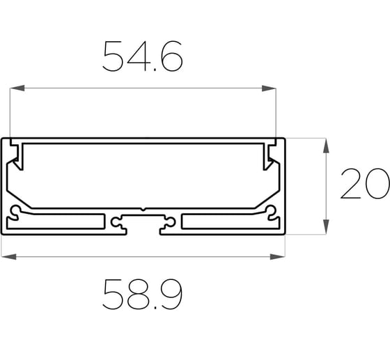 Комплект алюминиевого профиля LEDCRAFT с экраном и заглушками LC-LP2060M55-3 1627000116
