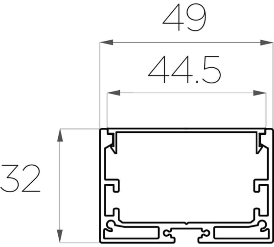 Комплект алюминиевого профиля LEDCRAFT с экраном и заглушками LC-LP3250M44-3 1627000037