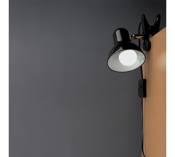 Металлический светильник на прищепке General Lighting Systems Е27, 300х120мм, черный GTL-049 800149