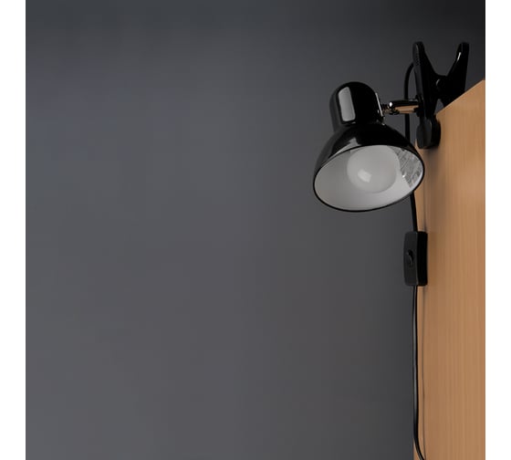 Металлический светильник на прищепке General Lighting Systems Е27, 300х120мм, черный GTL-049 800149