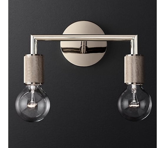 Бра IMPERIUMLOFT RH Utilitaire Double Sconce Silver 123265-22