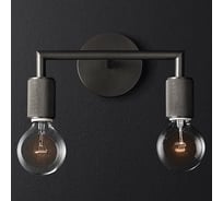 Бра IMPERIUMLOFT RH Utilitaire Double Sconce Black 123263-22