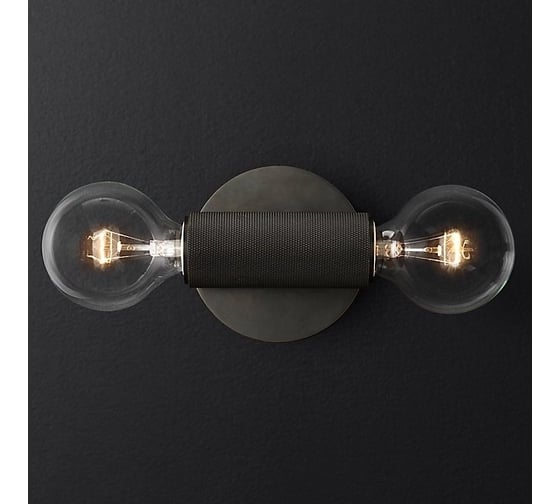 Бра IMPERIUMLOFT RH Utilitaire Inline Sconce Black 123278-22