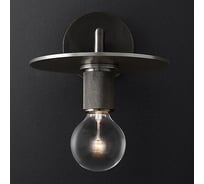 Бра IMPERIUMLOFT RH Utilitaire Knurled Disk Shade Sconce Black 123281-22