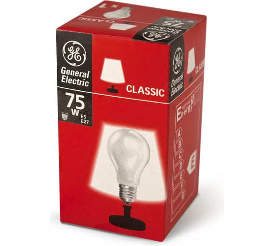Лампа накаливания General Electric GE 75A1/CL/E27 240V--120 84758 1