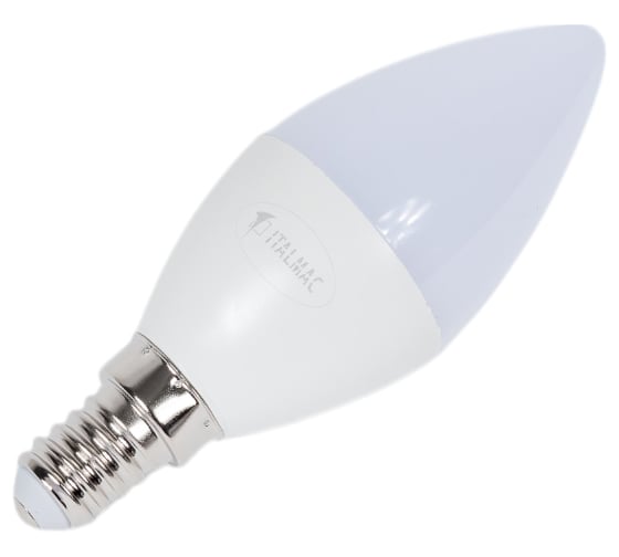 Светодиодная лампа ITALMAC LED-CANDLE 7,5W 4000 K E14 C35 ("свечка", пластик, E14, 7.5Вт, 4000К, 675Лм, 230В, Матовая) IT8718