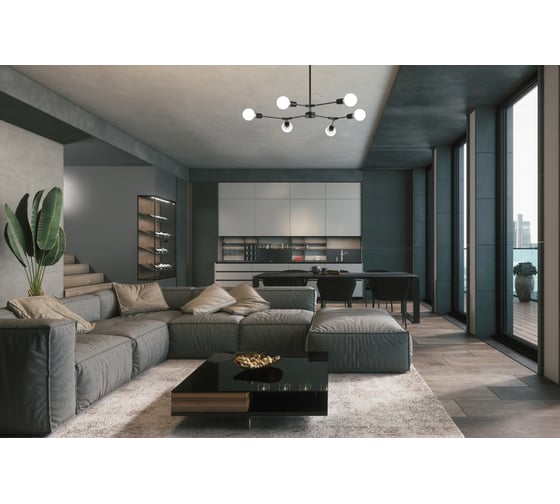 Люстра на штанге IMPERIUMLOFT LATE D86 Black 193582-26