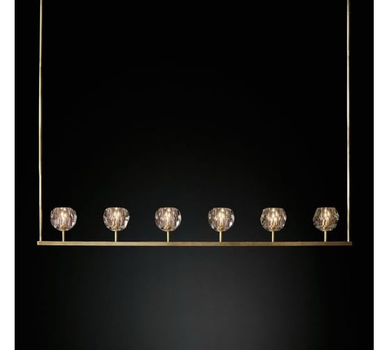 Люстра IMPERIUMLOFT RH Boule De Cristal Linear Chandelier 6 Black 84807-22 1
