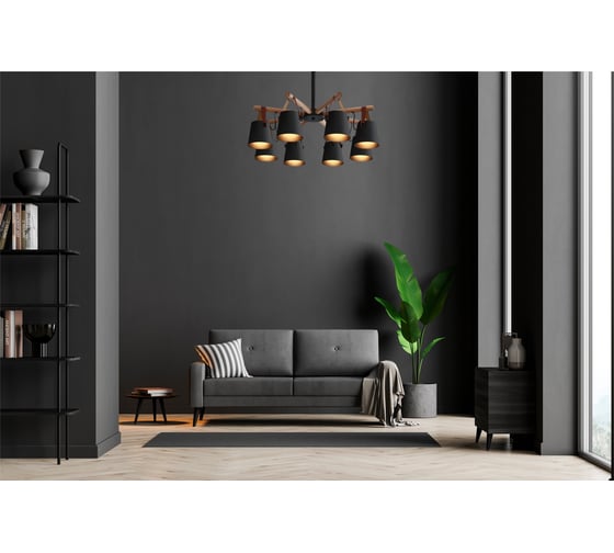 Потолочная люстра на штанге IMPERIUMLOFT NATURA C8 black 178002-26