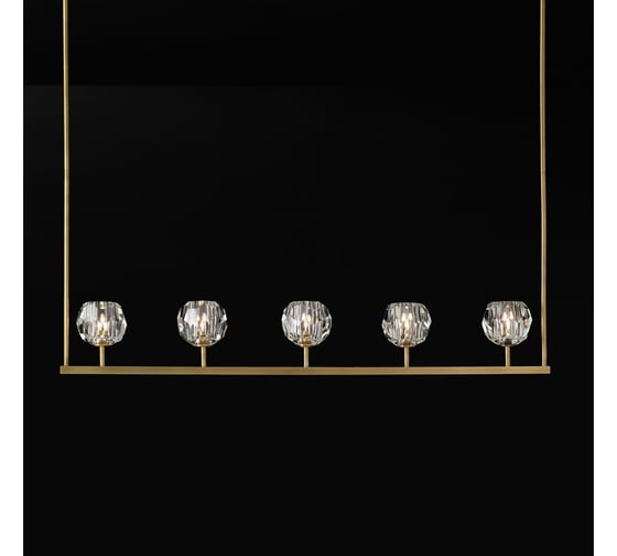 Люстра IMPERIUMLOFT RH Boule De Cristal Linear Chandelier 5 Black 84808-22 1