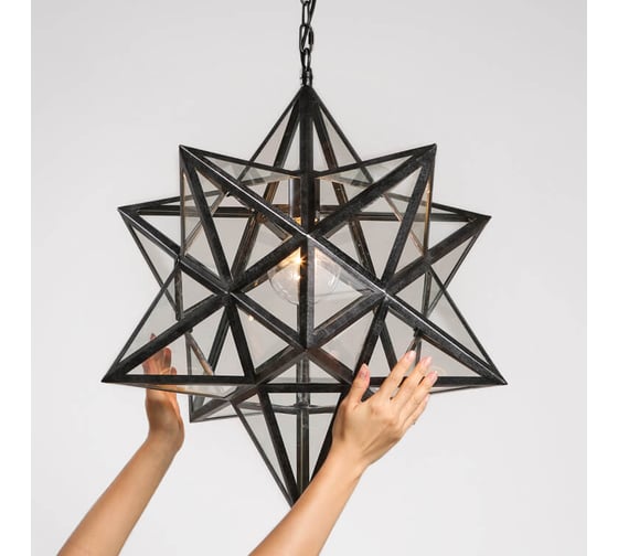 Люстра IMPERIUMLOFT Black Star Clear Glass 40 см 189643-26 1