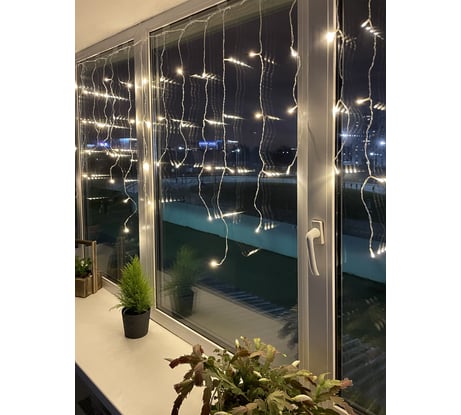 Гирлянда ЭРА ENOB2B LED, Бахрома, 2х1м, теплый свет, 24V, IP44 Б0041907