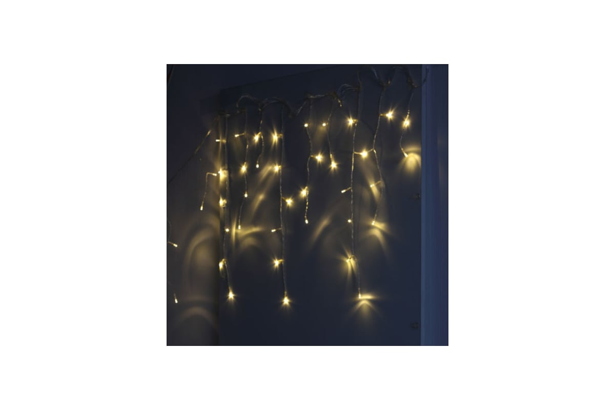 Гирлянда ЭРА ENIB01B LED, Бахрома, 1.8х0.5 м, теплый свет, 8 режимов ...