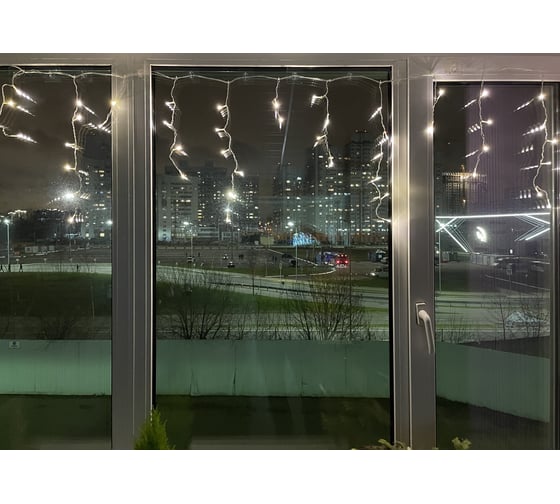 Гирлянда ЭРА ENIB01B LED, Бахрома, 1.8х0.5 м, теплый свет, 8 режимов, 220V Б0041899
