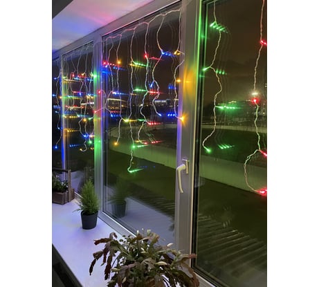 Гирлянда ЭРА ENOB2M LED, Бахрома, 2х1м, мультиколор, 24V, IP44 Б0041906