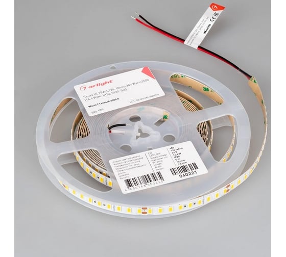 Светодиодная лента Arlight ULTRA-C126-10mm 24V Warm3500 , высок.эфф.200 л 5м 040221