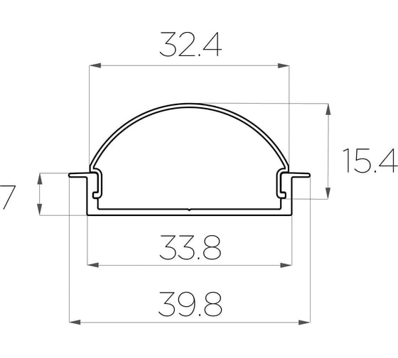 Комплект алюминиевого профиля LEDCRAFT с экраном и заглушками LC-LPV0740M36R-3 1627000079