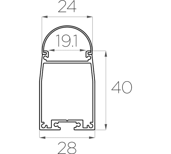 Комплект алюминиевого профиля LEDCRAFT с экраном и заглушками LC-LP4028RM1-3 1627000123