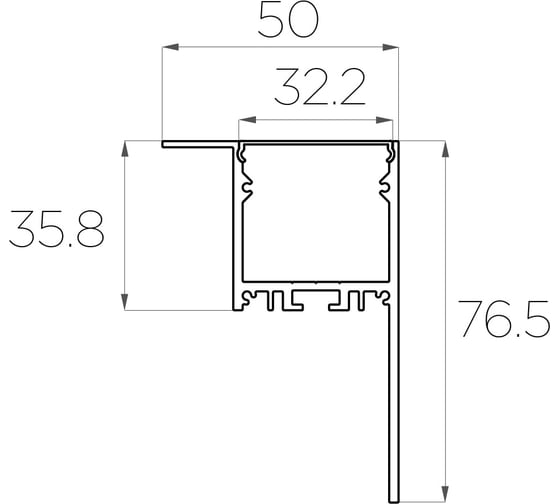 Комплект алюминиевого профиля с экраном и заглушками LEDCRAFT LC-NKU7650M34-3 1627000097