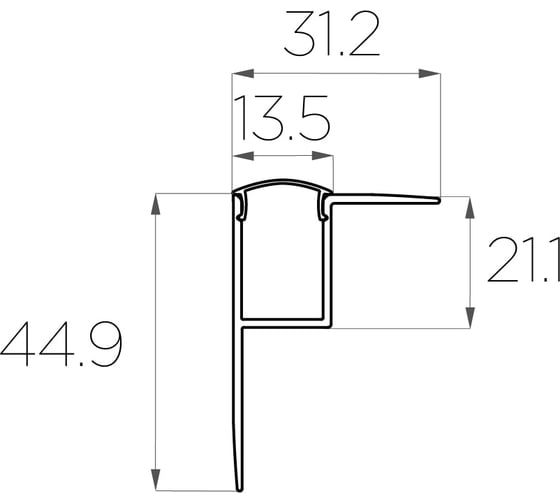 Комплект алюминиевого профиля с экраном и заглушками LEDCRAFT LC-NKU4532M16-3 1627000050