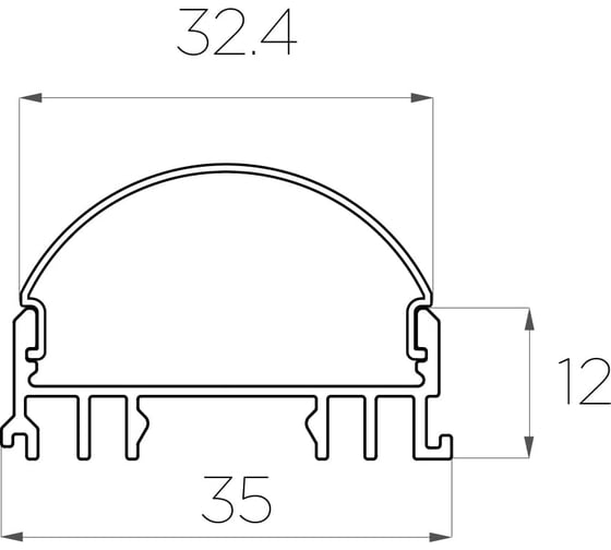 Комплект алюминиевого профиля LEDCRAFT с экраном и заглушками LC-LSS1236M36R-3 1627000023