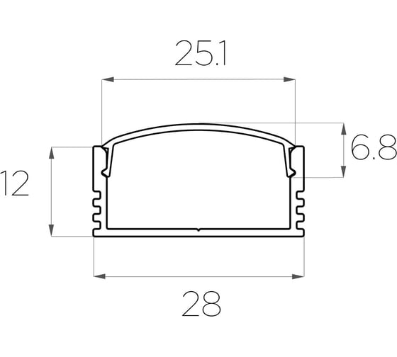 Комплект алюминиевого профиля LEDCRAFT с экраном и заглушками LC-LP1228M28-3 1627000030