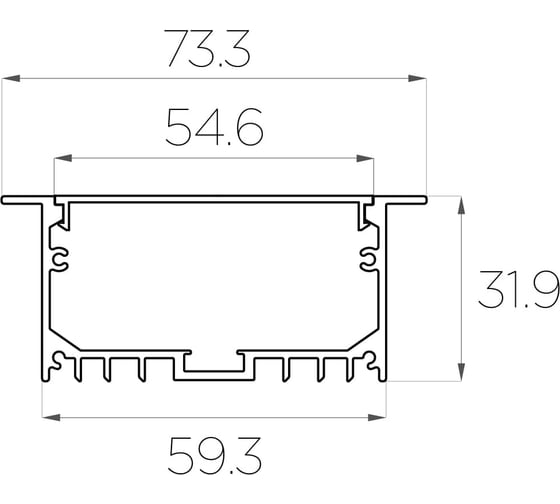Комплект алюминиевого профиля LEDCRAFT с экраном и заглушками LC-LPV3273M55-3 1627000129