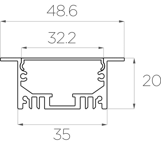 Комплект алюминиевого профиля LEDCRAFT с экраном и заглушками LC-LPV2050M34-3 1627000109