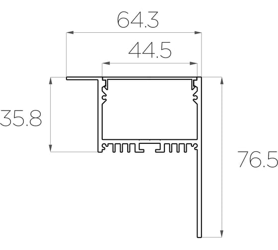 Комплект алюминиевого профиля с экраном и заглушками LEDCRAFT LC-NKU7664M44-3 1627000098