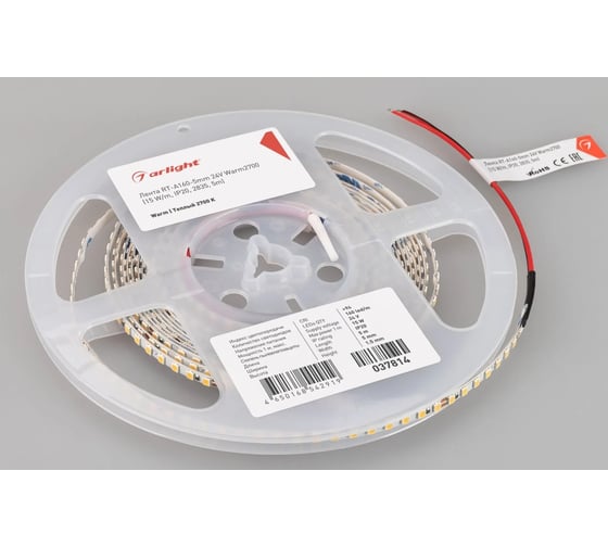 Светодиодная лента Arlight RT-A160-5mm, 24V, Warm2700 5м 037814