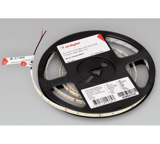 Светодиодная лента Arlight RT-A160-8mm, 24V, Warm2400 5м 028561(2)