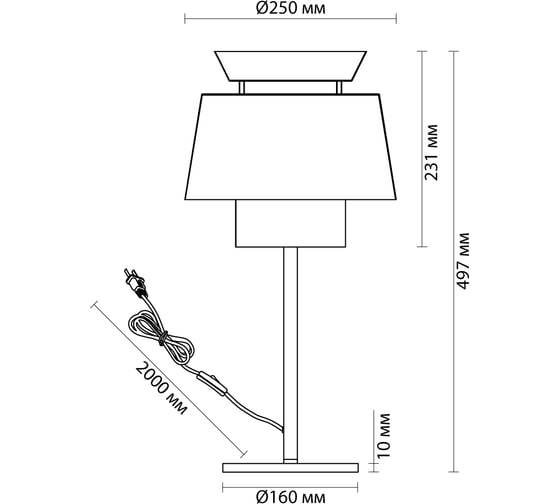 Настольная лампа ODEON LIGHT E27 1*60W KRESSA 4992/1T