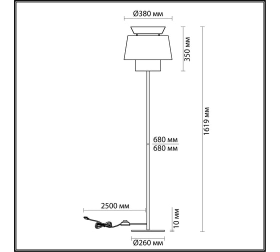 Торшер ODEON LIGHT E27 1*60W KRESSA 4992/1F