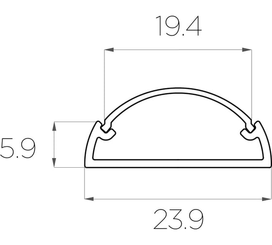 Комплект алюминиевого профиля LEDCRAFT с экраном и заглушками LC-LP0624M20-3 1627000008