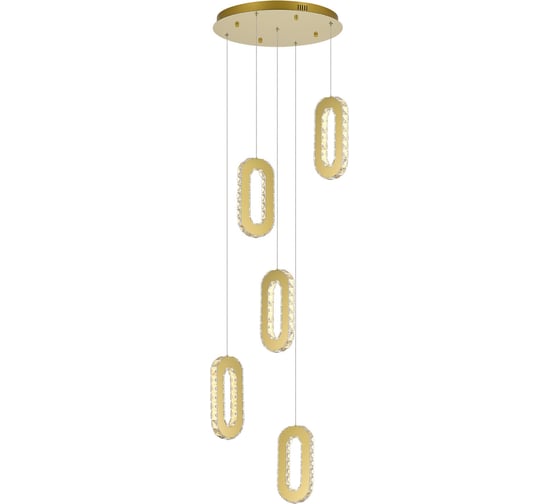 Подвесной светильник ST luce золотистый, прозрачный led 5x9w 3000k, SL6506.203.05