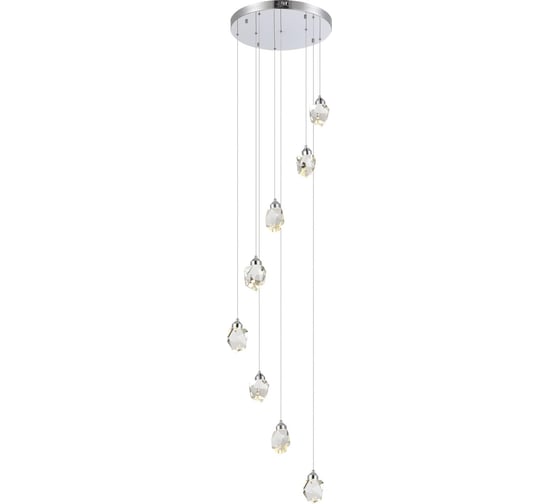 Подвесной светильник ST luce хром/прозрачный led 8x3w 3000k, SL6114.103.08