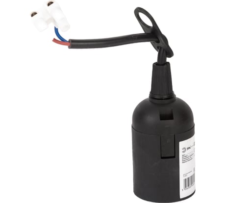 Патрон с клеммной колодкой ЭРА Е27, пластик, черный Б0043677