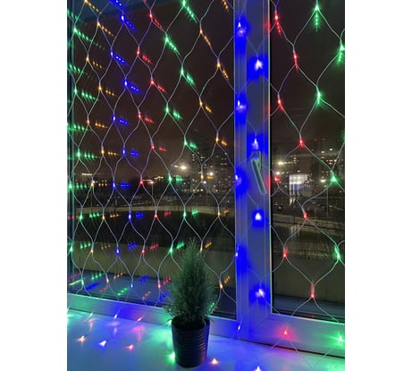 Гирлянда LED ЭРА ENIS01M сеть 1.8х1.5 м, мультиколор, мультирежим, 220В Б0041901