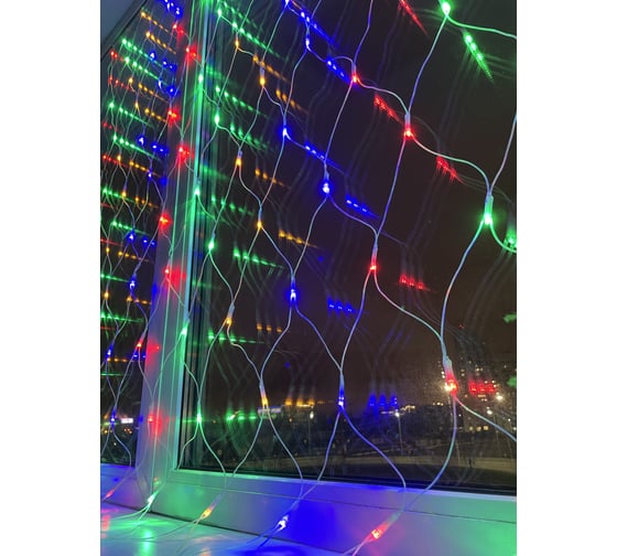 Гирлянда LED ЭРА ENIS01M сеть 1.8х1.5 м, мультиколор, мультирежим, 220В Б0041901
