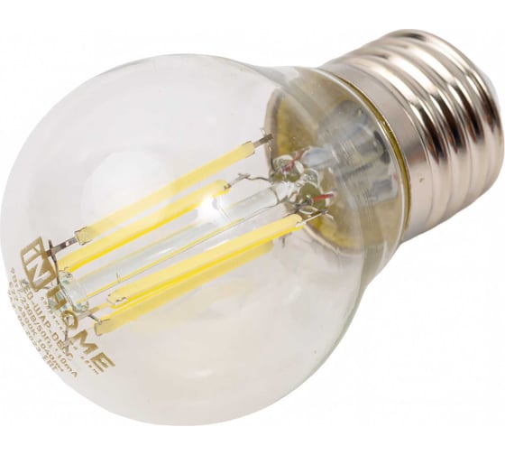 Лампа IN HOME СД LED-ШАР-deco 9 Вт, 230 В, Е27 6500 К, 1040 Лм, прозрачная 4690612036441