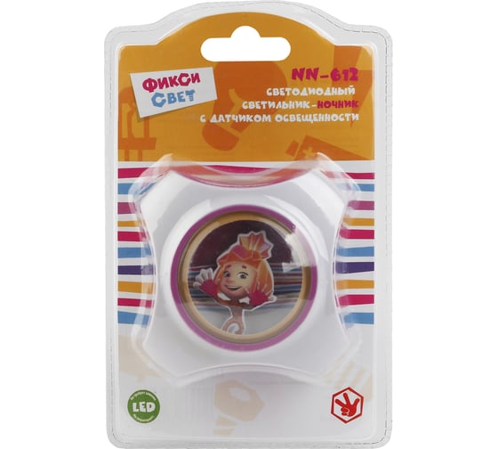 Ночник ЭРА NN612LSPL ФИКСИКИ бордовый Б0016536