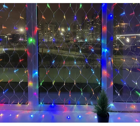 Гирлянда LED ЭРА ENIS01R сеть, 1,8 м х 1,5 м, RGB 8 режимов, 220V, IP20 Б0041902