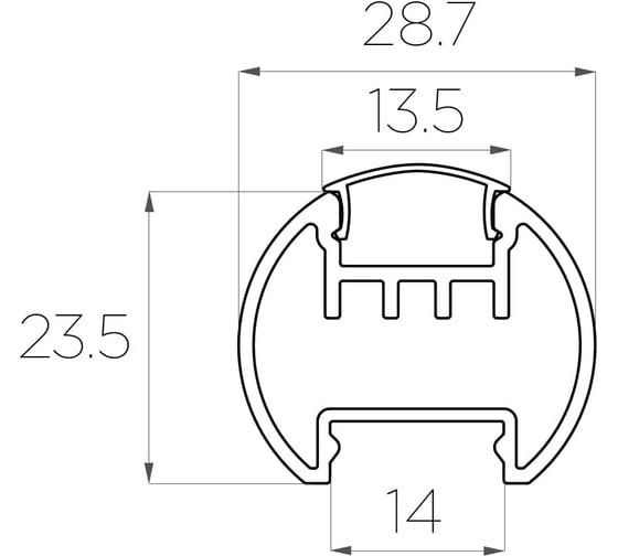 Комплект алюминиевого профиля LEDCRAFT с экраном и заглушками LC-LKS2328M16-3 1627000026