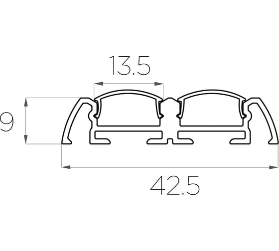 Комплект алюминиевого профиля LEDCRAFT с экраном и заглушками LC-LP0942M16-3 1627000100